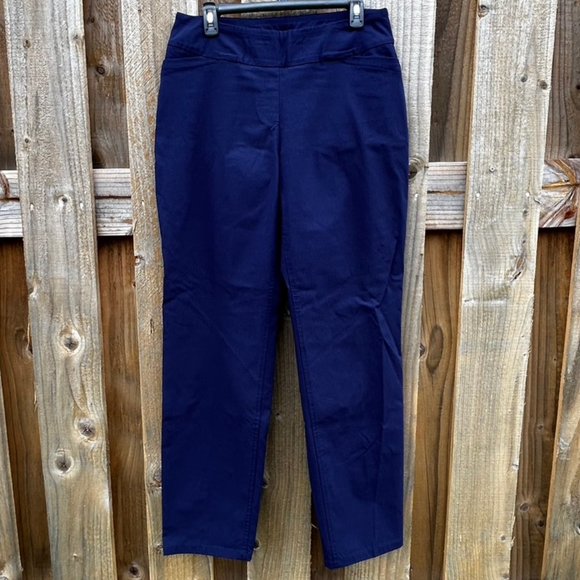 💐🌷Westbound Navy Blue Flat Front Pull-on Pants Size 12L. EUC - Picture 1 of 6